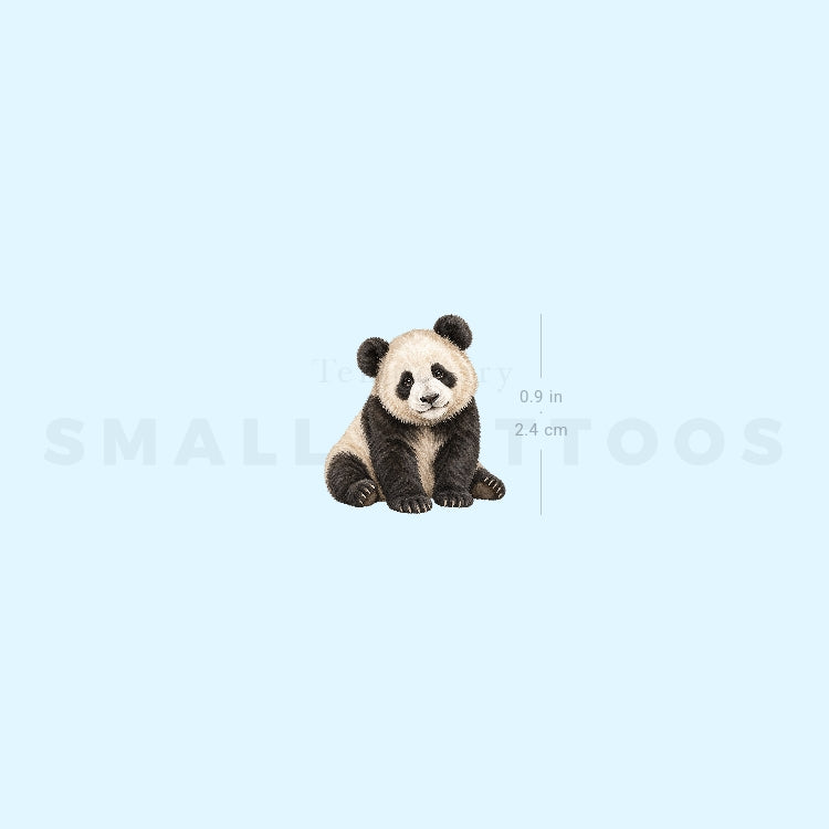 Panda Bear Cub Temporary Tattoo (Set of 3)