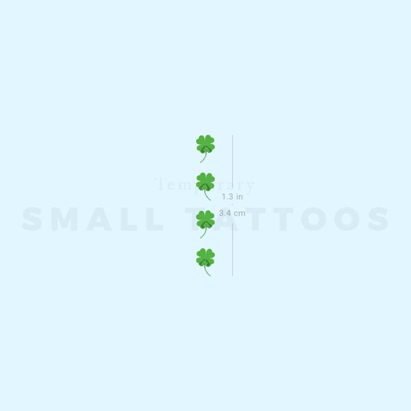 Four Tiny Four Leaf Clovers Temporary Tattoo (Set of 3)