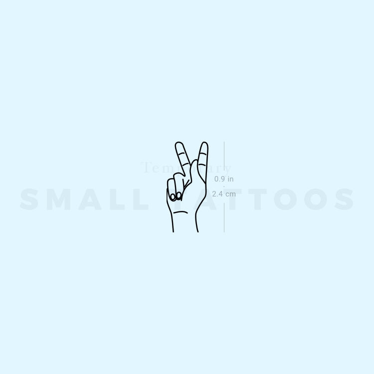 Sign Language K Temporary Tattoo (Set of 3)