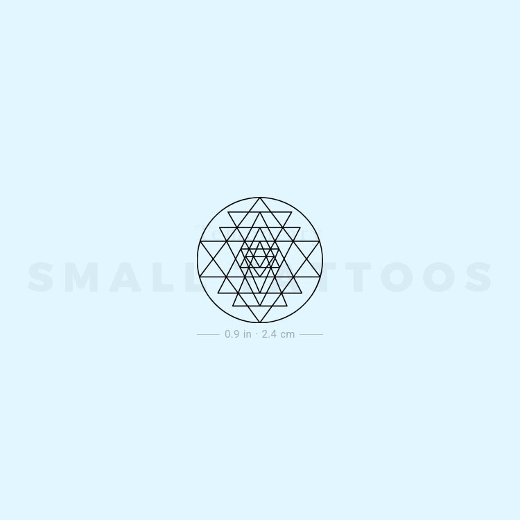 Small Sri Yantra Temporary Tattoo (Set of 3)