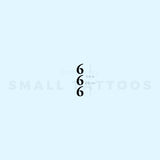 Vertical 666 Temporary Tattoo (Set of 3)