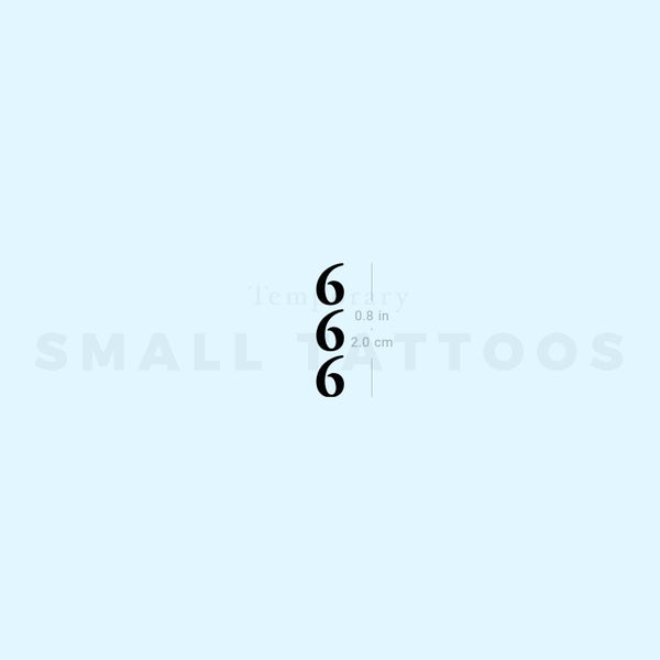 Vertical 666 Temporary Tattoo (Set of 3)