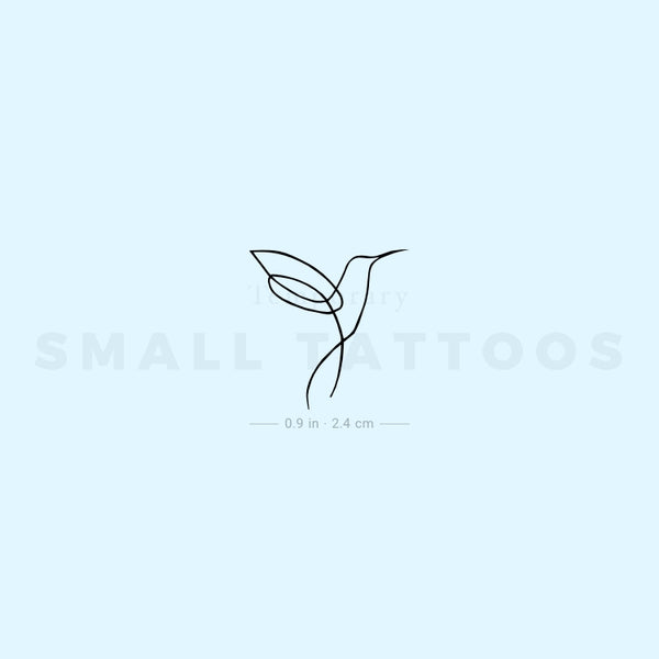 Single Line Hummingbird Temporary Tattoo (Set of 3)