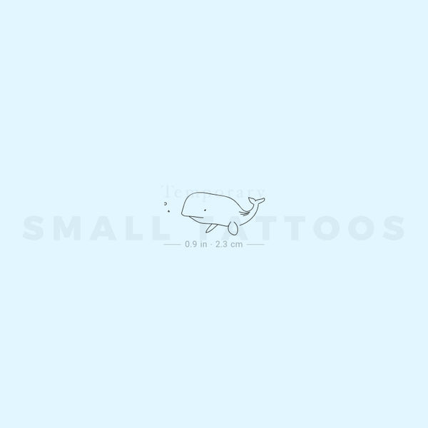 Minimalist Whale Temporary Tattoo (Set of 3)