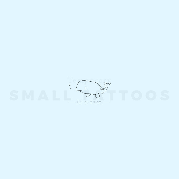 Minimalist Whale Temporary Tattoo (Set of 3)