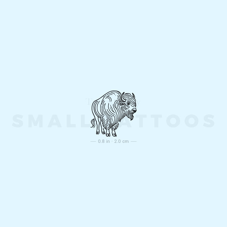 Bison Temporary Tattoo (Set of 3)