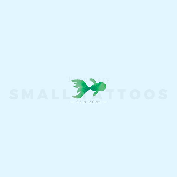 Green Fish Temporary Tattoo (Set of 3)