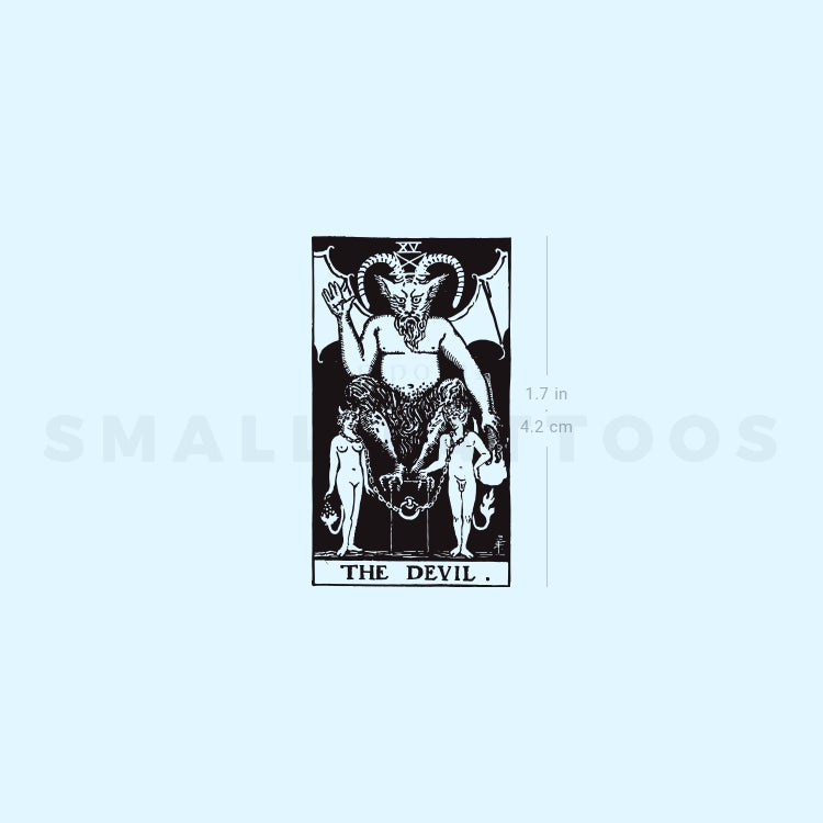 Small The Devil Tarot Card Temporary Tattoo (Set of 3)