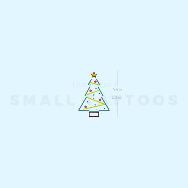 Minimalist Christmas Tree Temporary Tattoo (Set of 3)