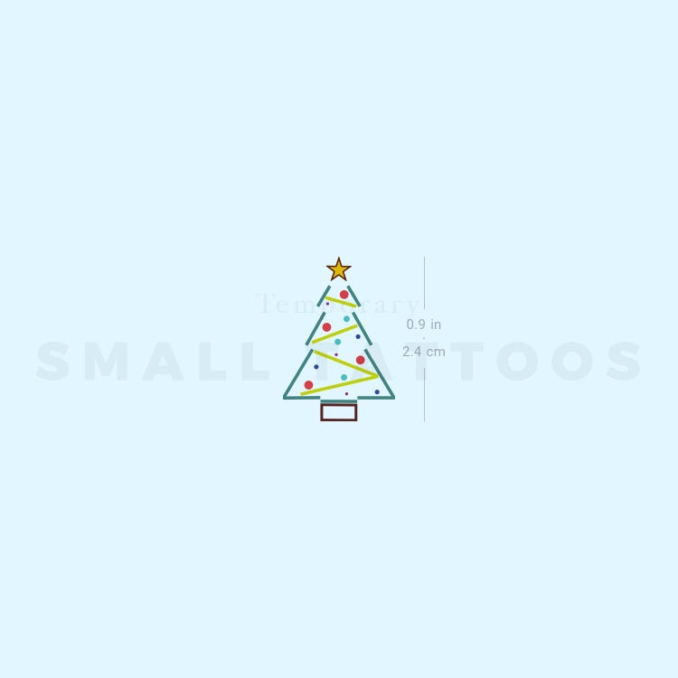 Minimalist Christmas Tree Temporary Tattoo (Set of 3)