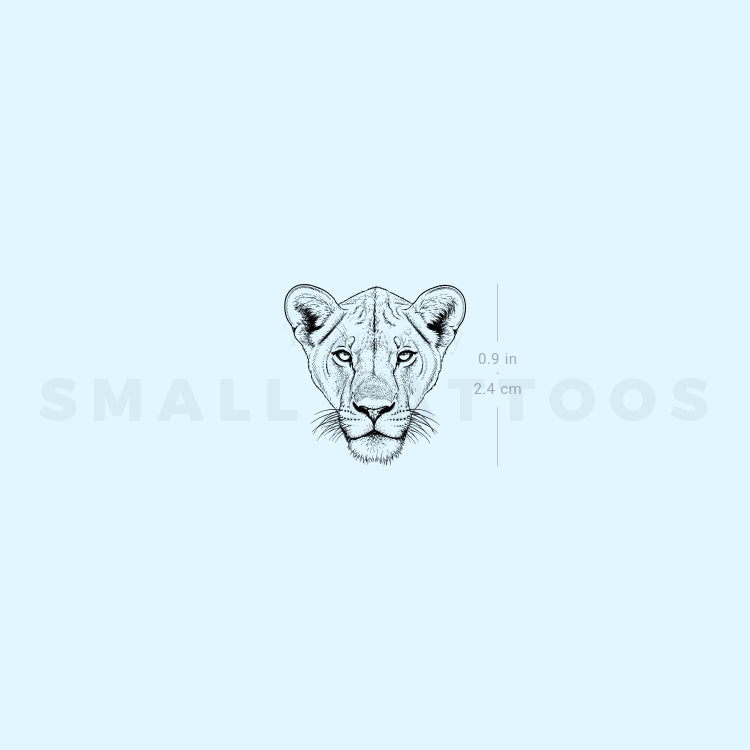 Lioness Portrait Temporary Tattoo (Set of 3)