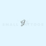 Letter G Script Temporary Tattoo (Set of 3)