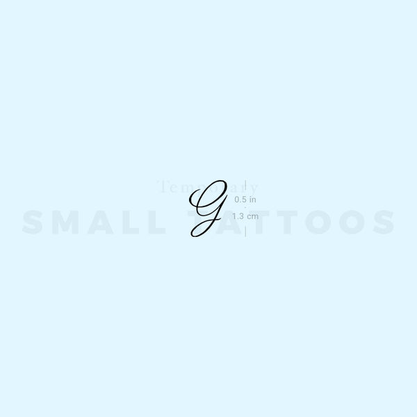 Letter G Script Temporary Tattoo (Set of 3)