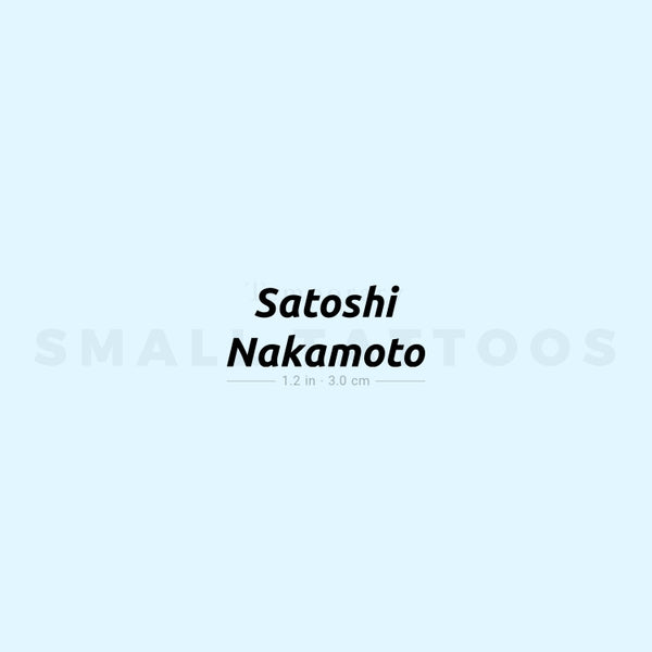 Satoshi Nakamoto Temporary Tattoo (Set of 3)