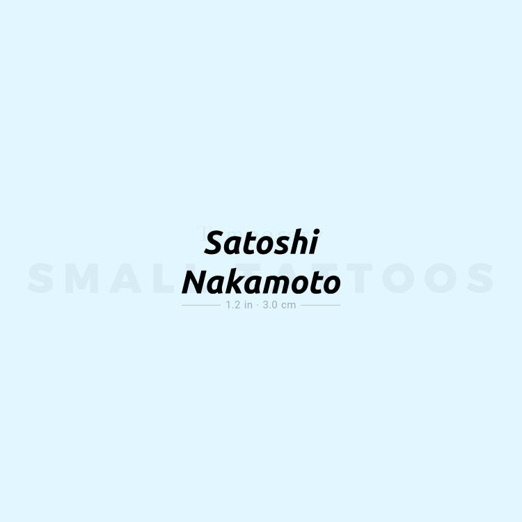 Satoshi Nakamoto Temporary Tattoo (Set of 3)
