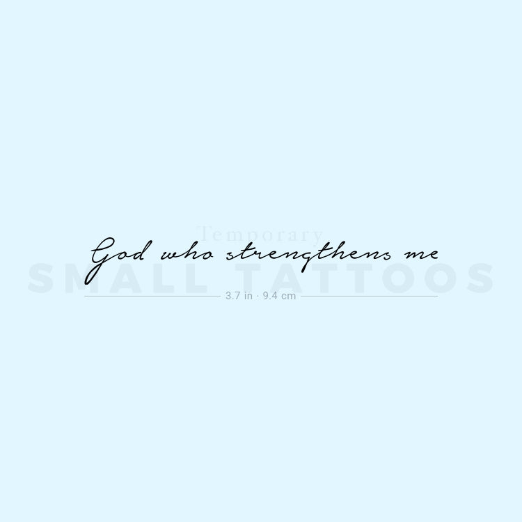 God Who Strengthens Me Temporary Tattoo (Set of 3)