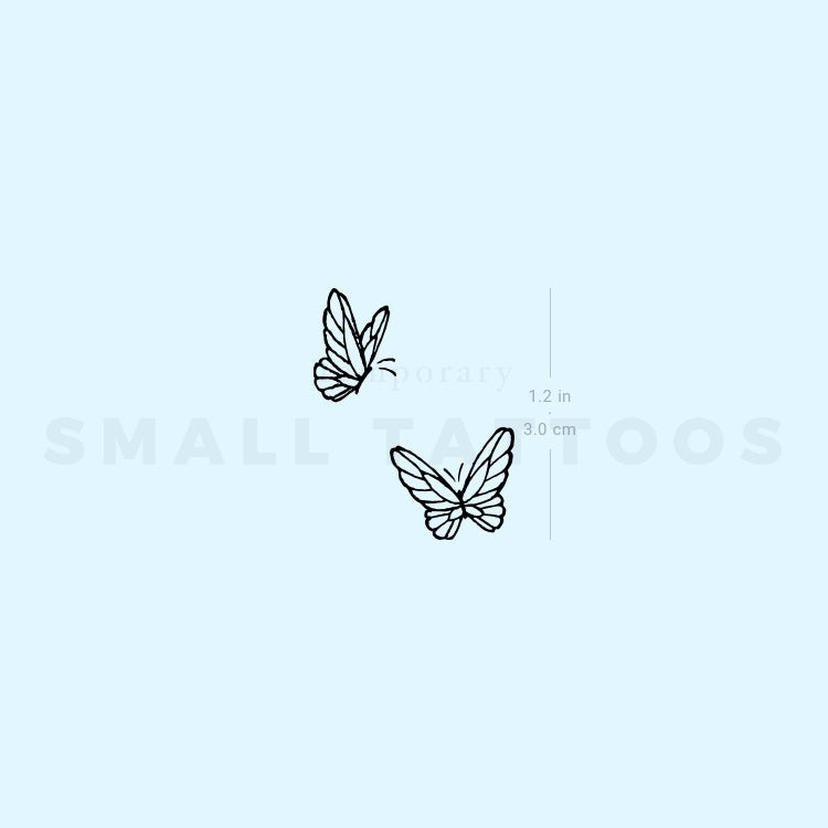 Delicate Butterfly Duo Temporary Tattoo (Set of 3)