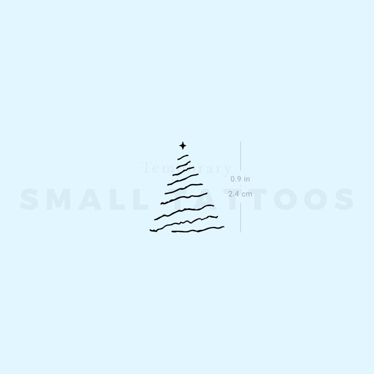 Fine Line Christmas Tree Temporary Tattoo (Set of 3)