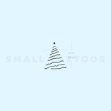 Fine Line Christmas Tree Temporary Tattoo (Set of 3)