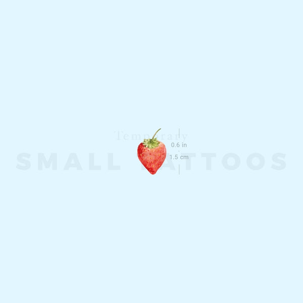 Watercolor Strawberry Temporary Tattoo (Set of 3)