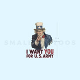 Uncle Sam Temporary Tattoo (Set of 3)