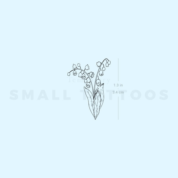 Small Lily Of The Valley Temporary Tattoo (Set of 3)