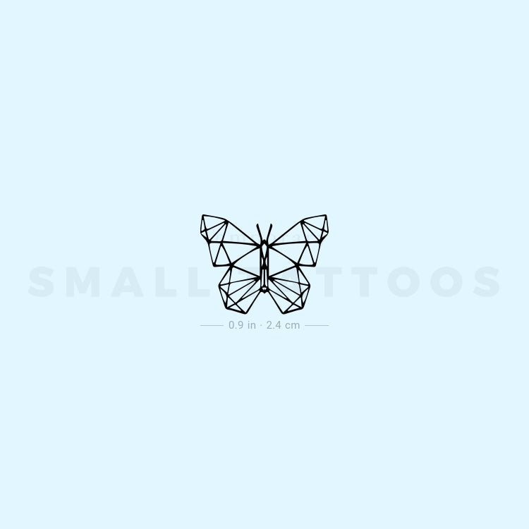 Low Poly Butterfly Temporary Tattoo (Set of 3)