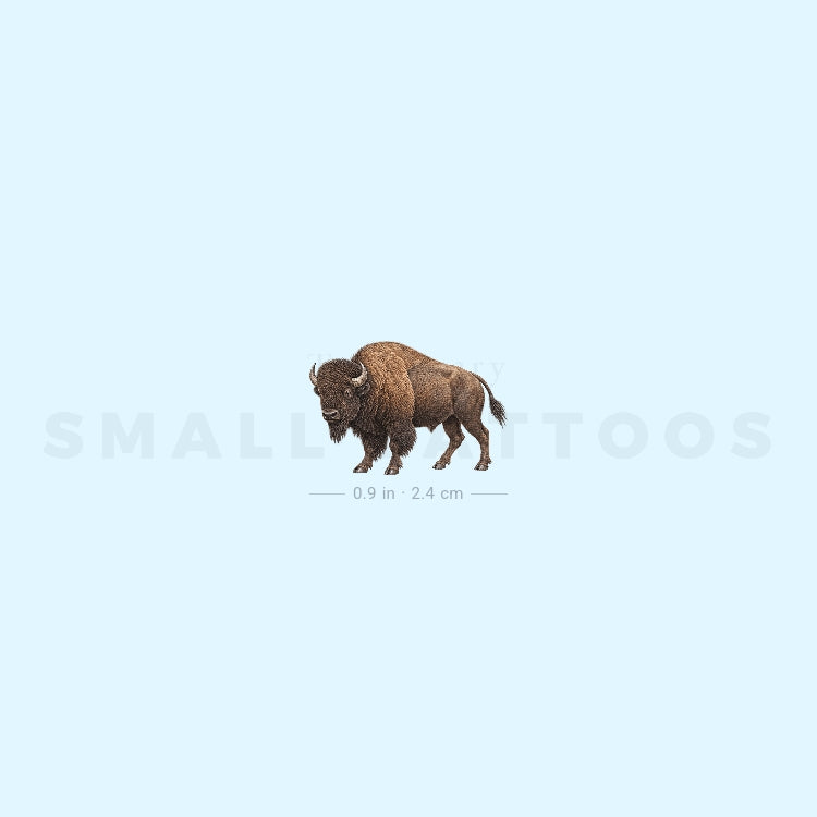 Watercolor Bison Temporary Tattoo (Set of 3)