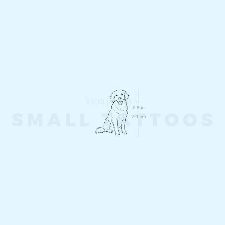 Fine Line Golden Retriever Temporary Tattoo (Set of 3)