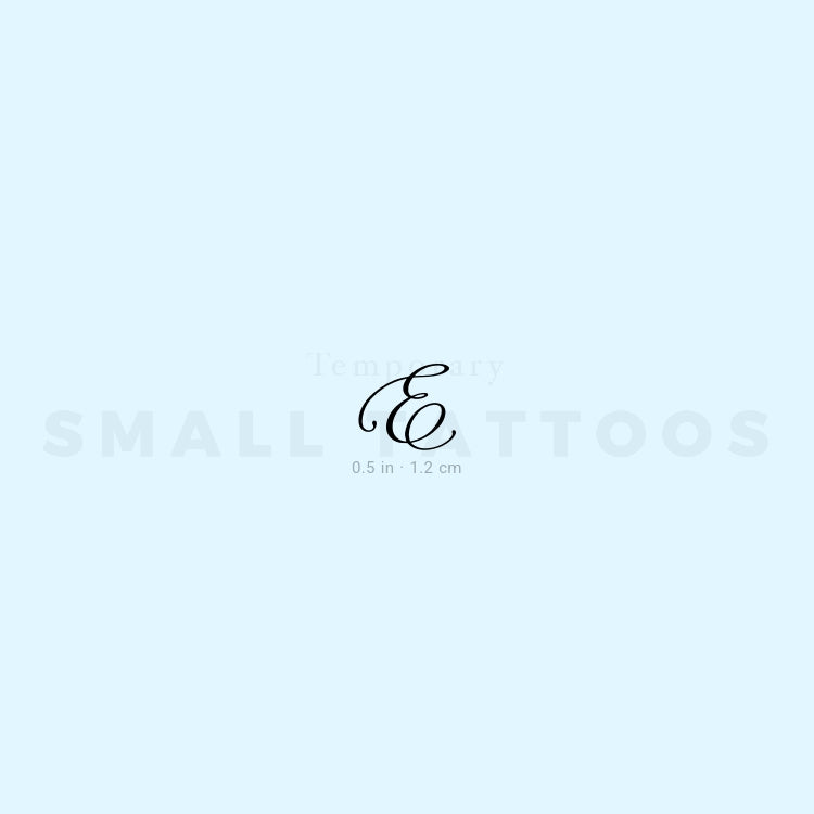 Tatuaje temporal de la letra E cursiva (juego de 3)