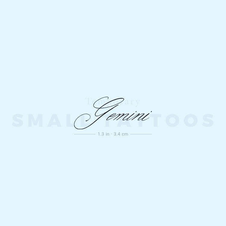 Gemini Script Temporary Tattoo by M3.Ink (Set of 3)