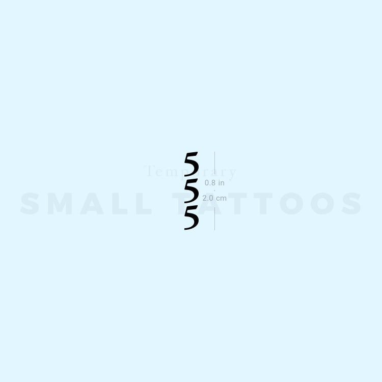 Vertical 555 Temporary Tattoo (Set of 3)