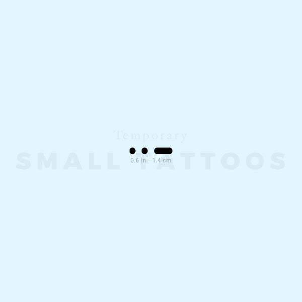 Morse Code U Temporary Tattoo (Set of 3)