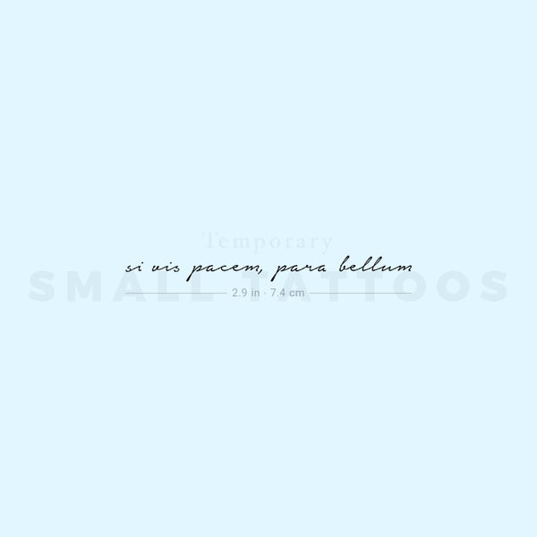 Si Vis Pacem, Para Bellum Temporary Tattoo (Set of 3)