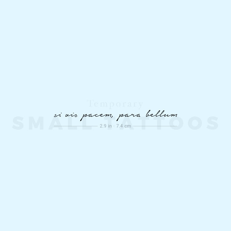 Si Vis Pacem, Para Bellum Temporary Tattoo (Set of 3)