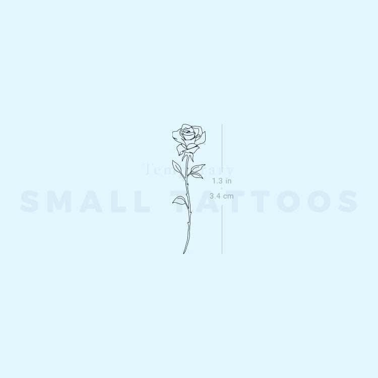 Fine Line Rose Temporary Tattoo (Set of 3)