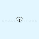 Cross Inside Heart Temporary Tattoo (Set of 3)