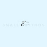 Letter E Script Temporary Tattoo (Set of 3)