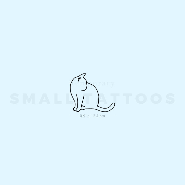 Sitting Cat Temporary Tattoo (Set of 3)