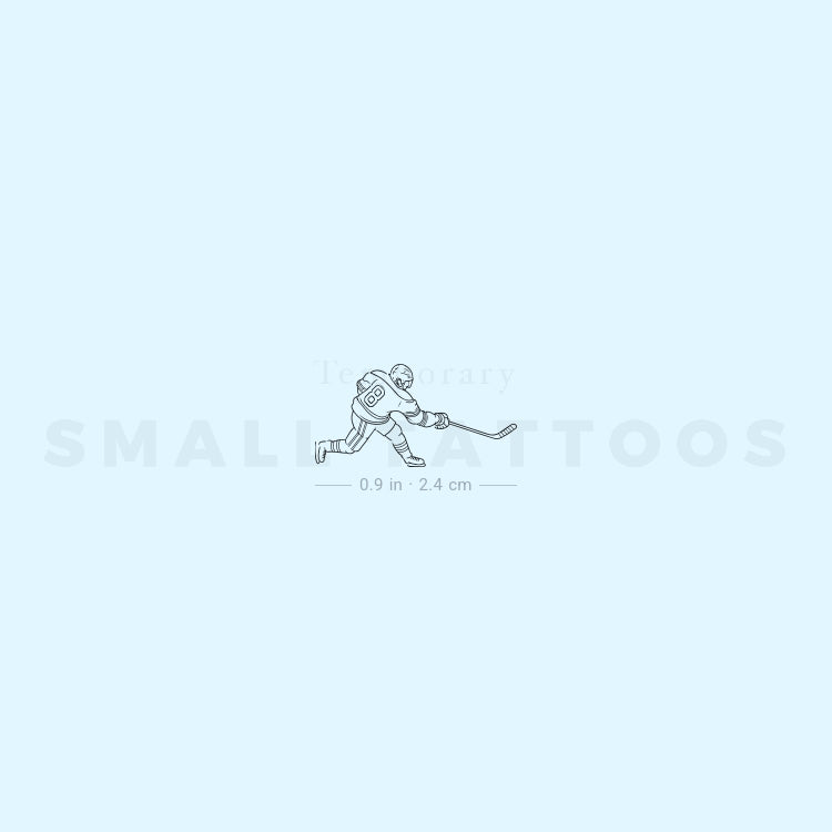 Small Ice Hockey Player Temporary Tattoo (Set of 3)