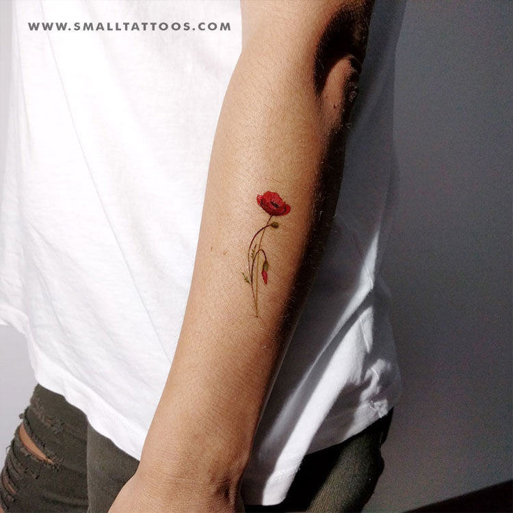 Poppy Temporary Tattoo By Lena Fedchenko (Set of 3) Small Tattoos