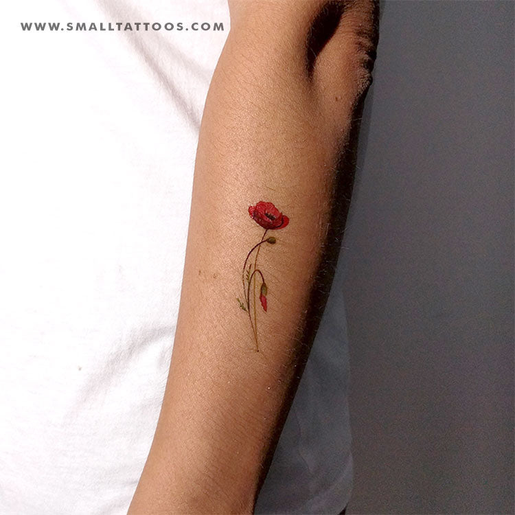 Poppy Temporary Tattoo By Lena Fedchenko (Set of 3)