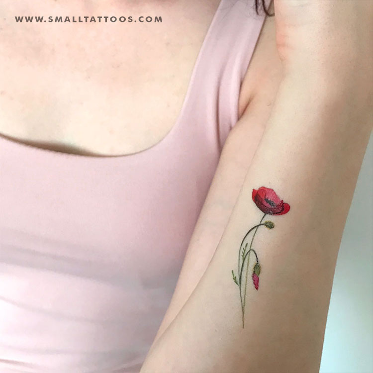 Poppy Temporary Tattoo By Lena Fedchenko (Set of 3)