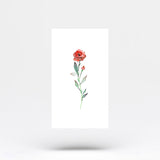 Red Rose Temporary Tattoo By Lena Fedchenko (Set of 3)