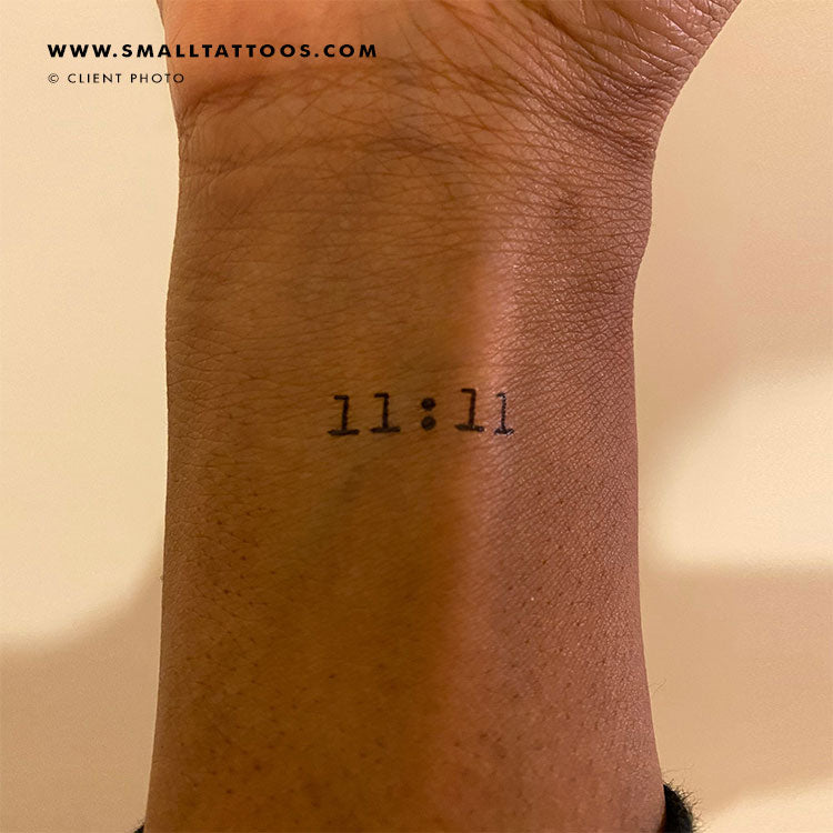 Tatuaje temporal del número angelical 11:11 (juego de 3)