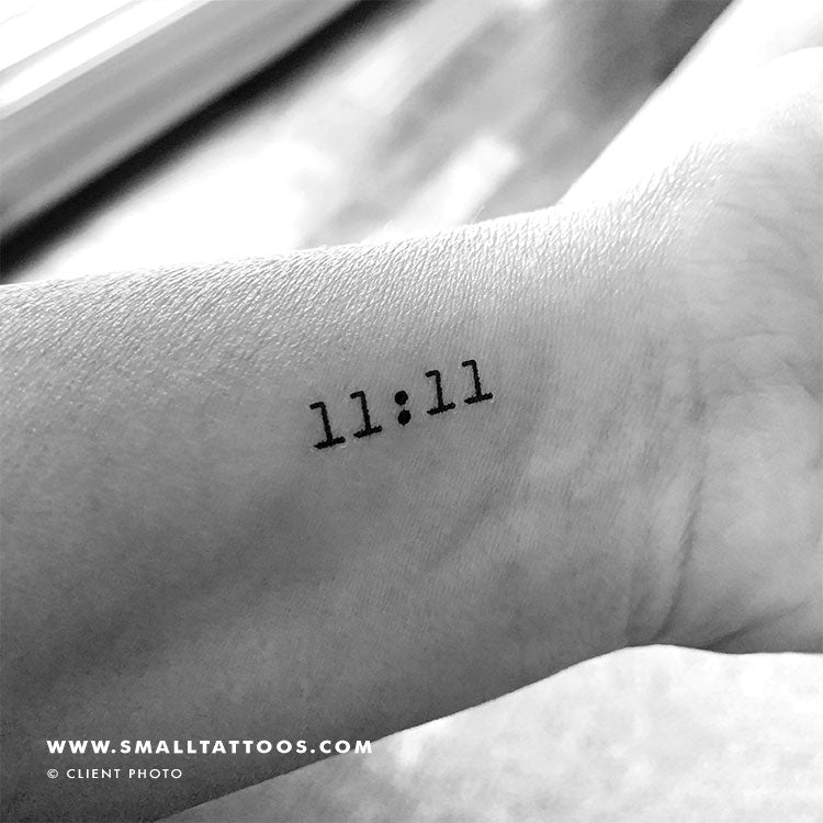 Tatuaje temporal del número angelical 11:11 (juego de 3)
