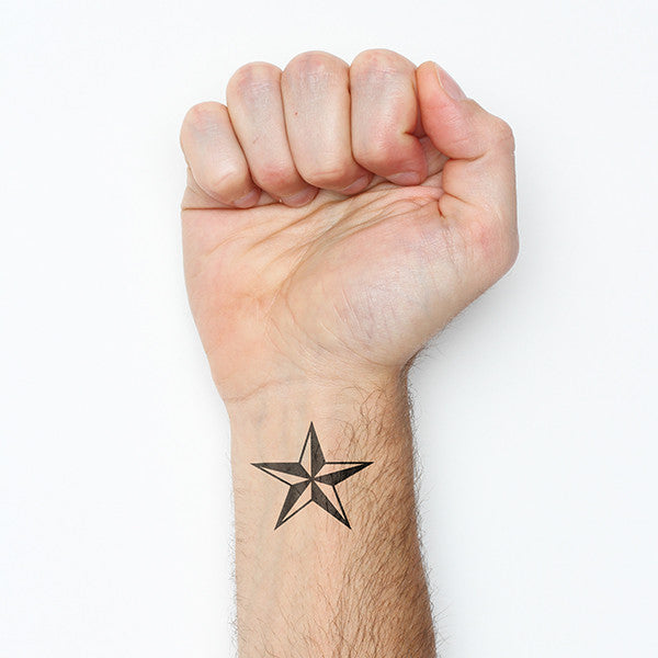 Tatuaje temporal de estrella náutica (juego de 3)