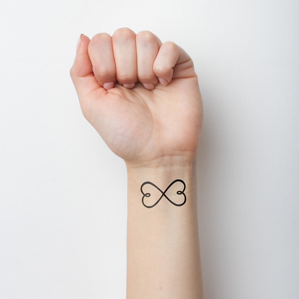 Double Heart Infinity Symbol Temporary Tattoo (Set of 3)