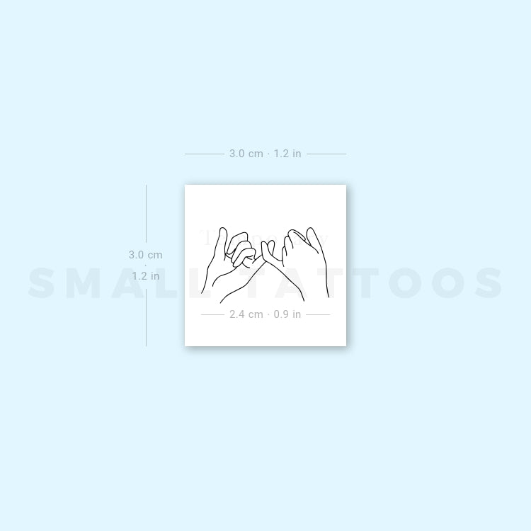 Small Pinky Swear Temporary Tattoo (Set of 3)