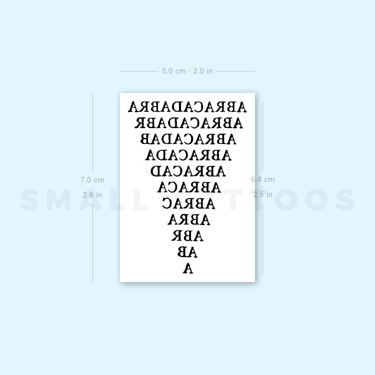 Tatuaje temporal de triángulo invertido Abracadabra (juego de 3)